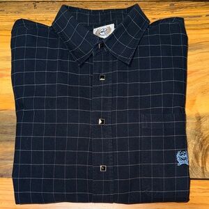 Cinch Black Windowpane Shirt with Black Snaps